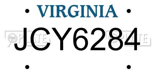 JCY6284 Virginia License Plate