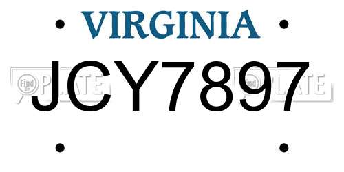 JCY7897 Virginia License Plate