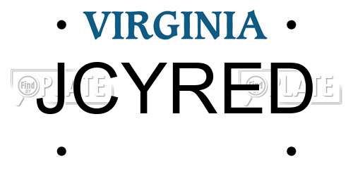 JCYRED Virginia License Plate