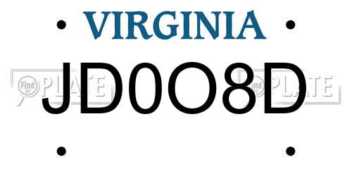 JD0O8D Virginia License Plate