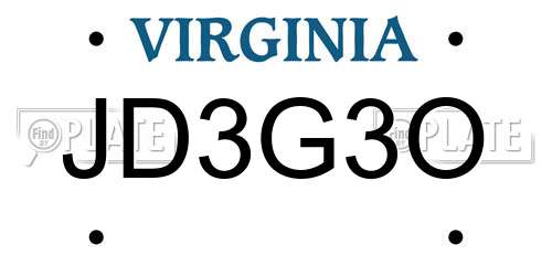 JD3G3O Virginia License Plate