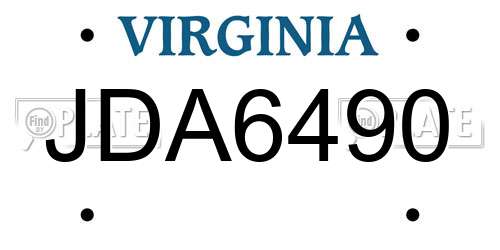 JDA6490 Virginia License Plate
