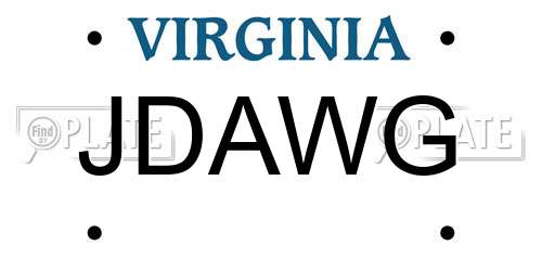 JDAWG Virginia License Plate