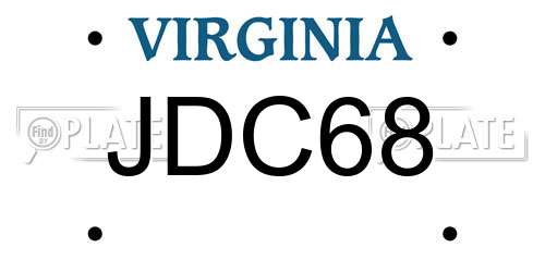 JDC68 Virginia License Plate