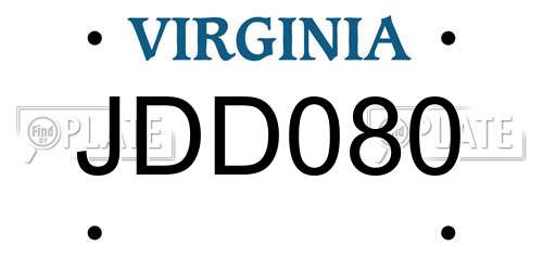 JDD080 Virginia License Plate