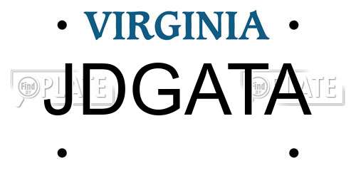 JDGATA Virginia License Plate