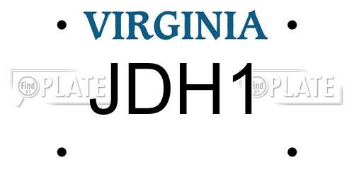 JDH1 Virginia License Plate