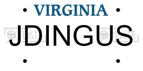 JDINGUS Virginia License Plate