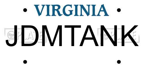JDMTANK Virginia License Plate