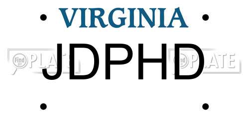JDPHD Virginia License Plate