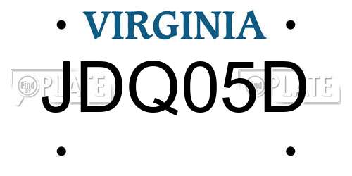 JDQ05D Virginia License Plate