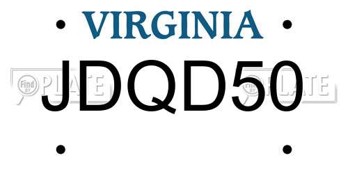 JDQD50 Virginia License Plate