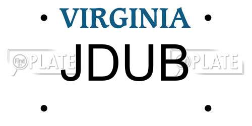 JDUB Virginia License Plate