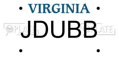 JDUBB Virginia License Plate