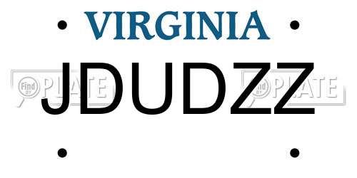 JDUDZZ Virginia License Plate