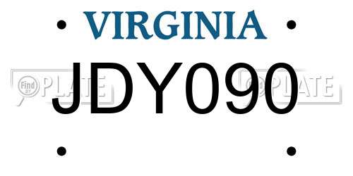 JDY090 Virginia License Plate