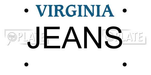 JEANS Virginia License Plate