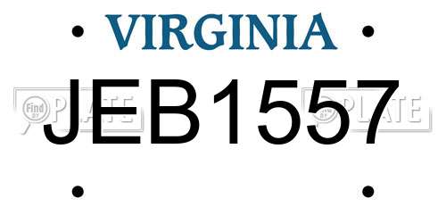 JEB1557 Virginia License Plate