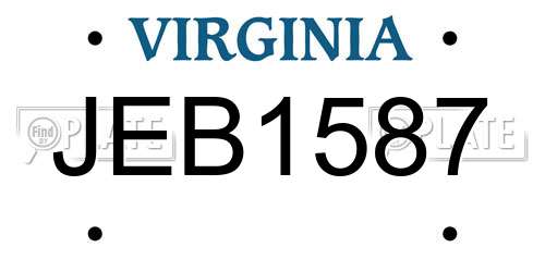 JEB1587 Virginia License Plate