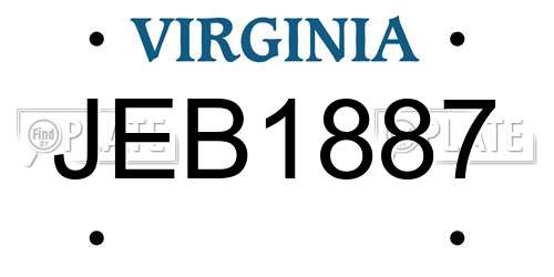 JEB1887 Virginia License Plate