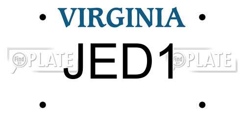 JED1 Virginia License Plate