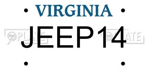 JEEP14 Virginia License Plate