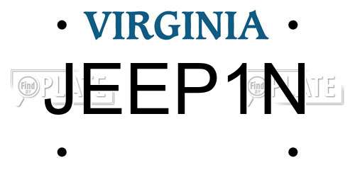 JEEP1N Virginia License Plate