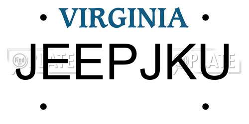JEEPJKU Virginia License Plate