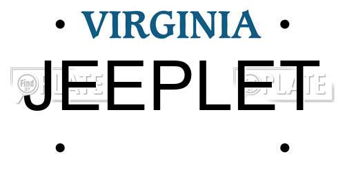 JEEPLET Virginia License Plate