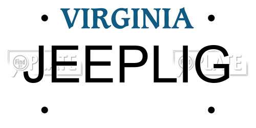 JEEPLIG Virginia License Plate