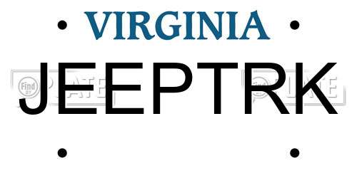JEEPTRK Virginia License Plate