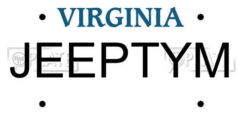 JEEPTYM Virginia License Plate