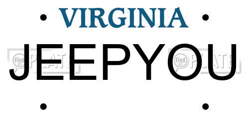 JEEPYOU Virginia License Plate