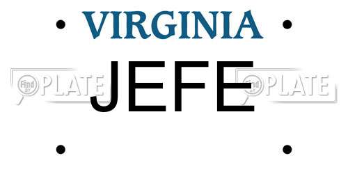 JEFE Virginia License Plate