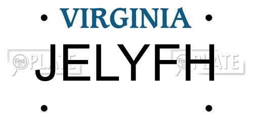 JELYFH Virginia License Plate