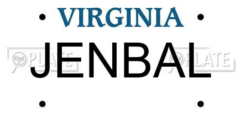 JENBAL Virginia License Plate