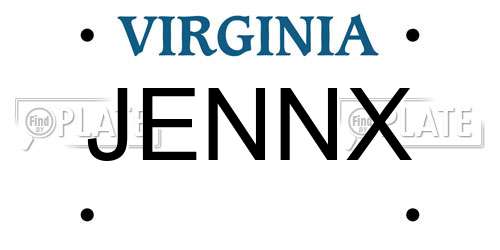 JENNX Virginia License Plate