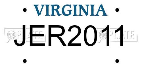 JER2011 Virginia License Plate