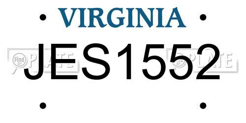 JES1552 Virginia License Plate
