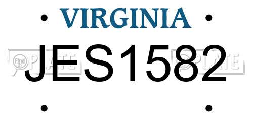 JES1582 Virginia License Plate