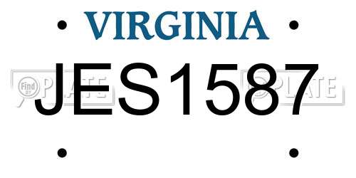 JES1587 Virginia License Plate
