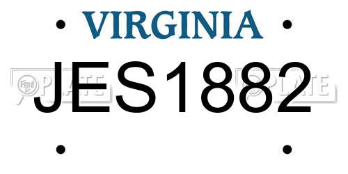 JES1882 Virginia License Plate