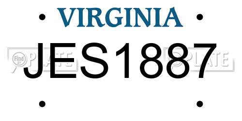 JES1887 Virginia License Plate