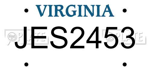 JES2453 Virginia License Plate