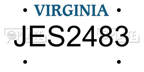 JES2483 Virginia License Plate