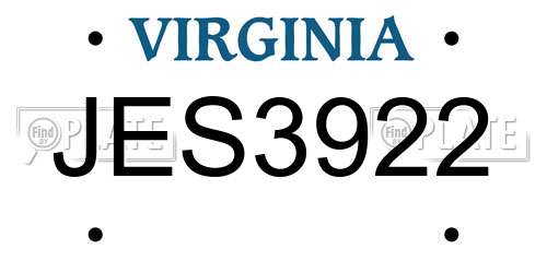 JES3922 Virginia License Plate