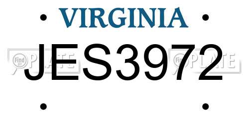 JES3972 Virginia License Plate