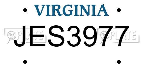 JES3977 Virginia License Plate