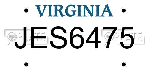 JES6475 Virginia License Plate