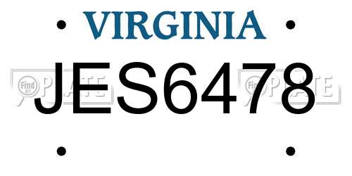 JES6478 Virginia License Plate